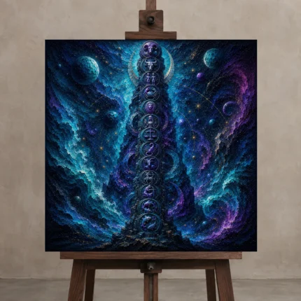 Premium Wall Art Kare Html Edition – ASTROLOGYNW2159 displayed on a studio easel