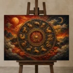 Premium Wall Art Yatay Html Edition – ASTROLOGYNW2160 displayed on a studio easel