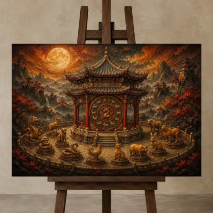 Premium Wall Art Yatay Html Edition – ASTROLOGYNW2162 displayed on a studio easel