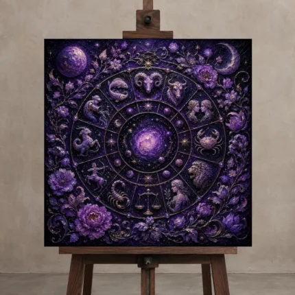 Premium Wall Art Kare Html Edition – ASTROLOGYNW2176 displayed on a studio easel