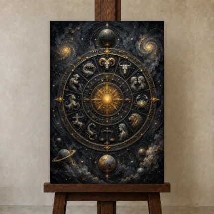 Premium Wall Art Dikey Html Edition – ASTROLOGYNW2178 displayed on a studio easel