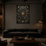Premium Wall Art Dikey Html Edition – ASTROLOGYNW2179 shown in a warm modern interior