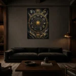 Premium Wall Art Dikey Html Edition – ASTROLOGYNW2180 shown in a warm modern interior