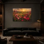 Premium Wall Art Yatay Html Edition – BEDROOMNW02003 shown in a warm modern interior