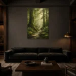 Premium Wall Art Dikey Html Edition – BEDROOMNW02004 shown in a warm modern interior