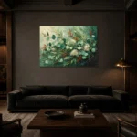 Premium Wall Art Yatay Html Edition – BEDROOMNW02010 shown in a warm modern interior