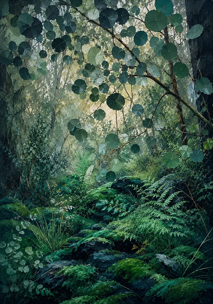Canopy Silence Greenery Wall Decor Bedroom Emerald Editorial Art Print