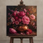 Premium Wall Art Kare Html Edition – BEDROOMNW02017 displayed on a studio easel