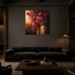 Premium Wall Art Kare Html Edition – BEDROOMNW02018 shown in a warm modern interior