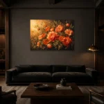 Premium Wall Art Yatay Html Edition – BEDROOMNW02019 shown in a warm modern interior
