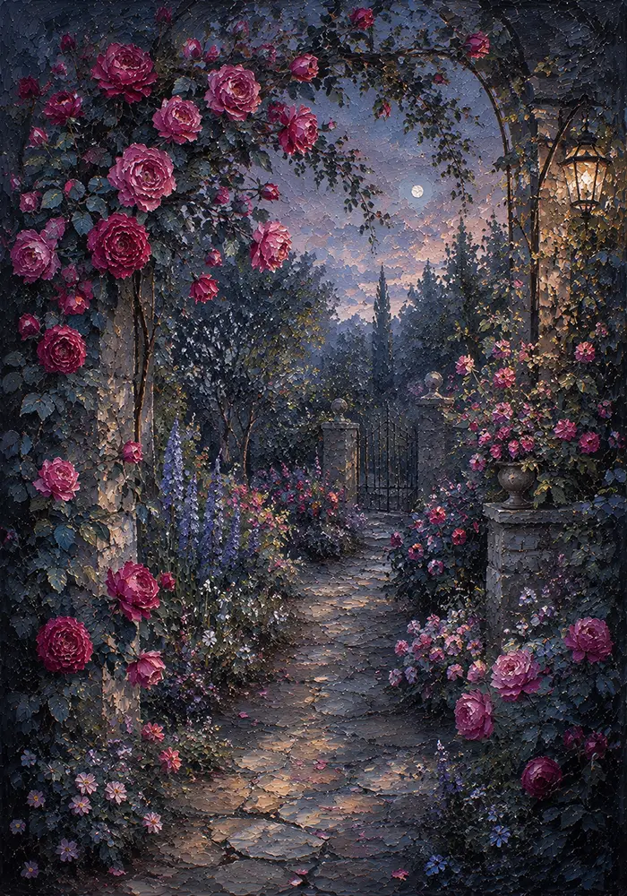 Garden Muse Flower Painting For Bedroom Dusty Rose Editorial Art Print