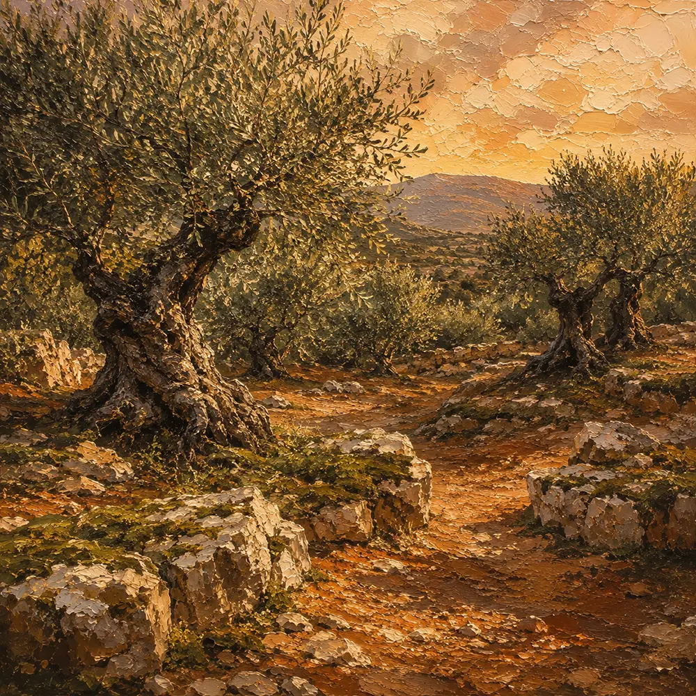 Desert Grove Nature Painting For Bedroom Clay & Moss Art Print