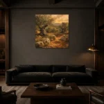 Premium Wall Art Kare Html Edition – BEDROOMNW02028 shown in a warm modern interior