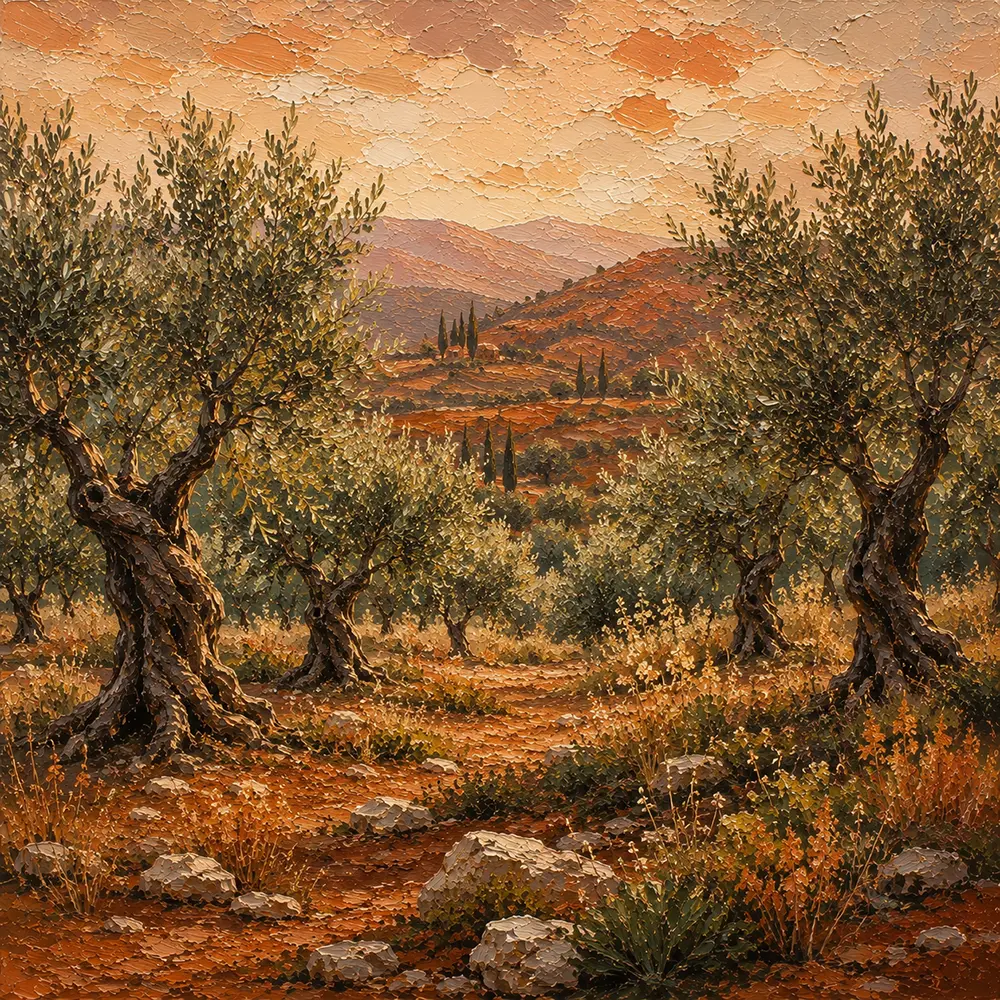 Autumn Haven Nature Painting For Bedroom Clay & Moss Art Print