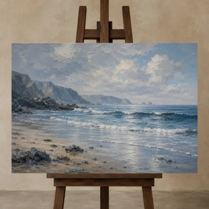 Premium Wall Art Yatay Html Edition – BEDROOMNW02031 displayed on a studio easel