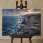 Premium Wall Art Yatay Html Edition – BEDROOMNW02033 displayed on a studio easel