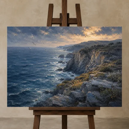 Premium Wall Art Yatay Html Edition – BEDROOMNW02033 displayed on a studio easel