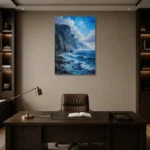 Premium Wall Art Dikey Html Edition – BEDROOMNW02034 displayed in a contemporary gallery-inspired room