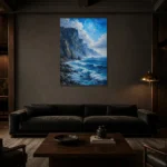 Premium Wall Art Dikey Html Edition – BEDROOMNW02034 shown in a warm modern interior