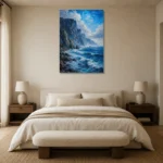 Premium Wall Art Dikey Html Edition – BEDROOMNW02034 showcased in an elegant minimalist interior