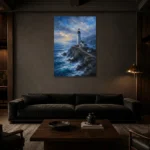 Premium Wall Art Dikey Html Edition – BEDROOMNW02036 shown in a warm modern interior