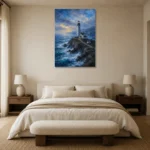 Premium Wall Art Dikey Html Edition – BEDROOMNW02036 showcased in an elegant minimalist interior