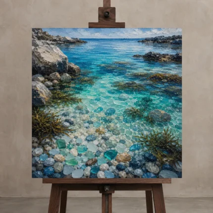 Premium Wall Art Kare Html Edition – BEDROOMNW02037 displayed on a studio easel