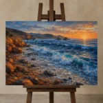 Premium Wall Art Yatay Html Edition – BEDROOMNW02041 displayed on a studio easel
