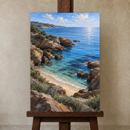 Premium Wall Art Dikey Html Edition – BEDROOMNW02045 displayed on a studio easel