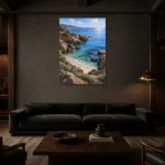 Premium Wall Art Dikey Html Edition – BEDROOMNW02045 shown in a warm modern interior