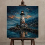 Premium Wall Art Kare Html Edition – BEDROOMNW02047 displayed on a studio easel