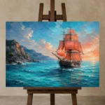 Premium Wall Art Yatay Html Edition – BEDROOMNW02055 displayed on a studio easel