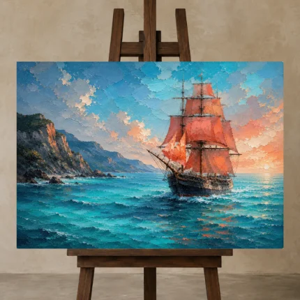 Premium Wall Art Yatay Html Edition – BEDROOMNW02055 displayed on a studio easel
