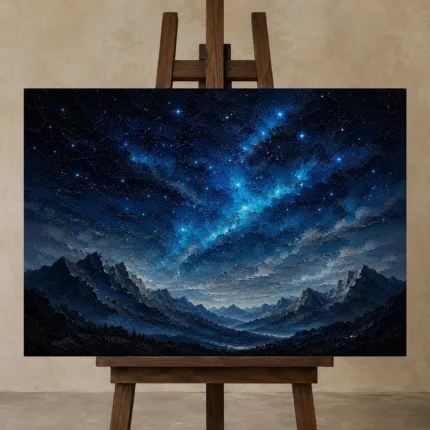 Premium Wall Art Yatay Html Edition – BEDROOMNW02062 displayed on a studio easel