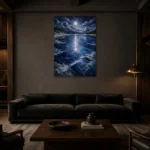 Premium Wall Art Dikey Html Edition – BEDROOMNW02084 shown in a warm modern interior