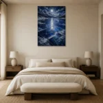 Premium Wall Art Dikey Html Edition – BEDROOMNW02084 showcased in an elegant minimalist interior