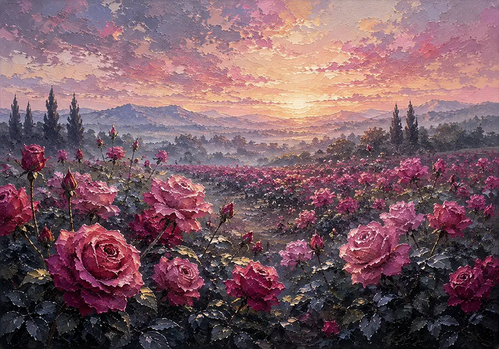 Blushing Horizon Romantic Bedroom Wall Art Dusty Rose Editorial Art Print