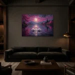 Premium Wall Art Yatay Html Edition – BEDROOMNW02093 shown in a warm modern interior