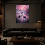 Premium Wall Art Dikey Html Edition – BEDROOMNW02094 shown in a warm modern interior