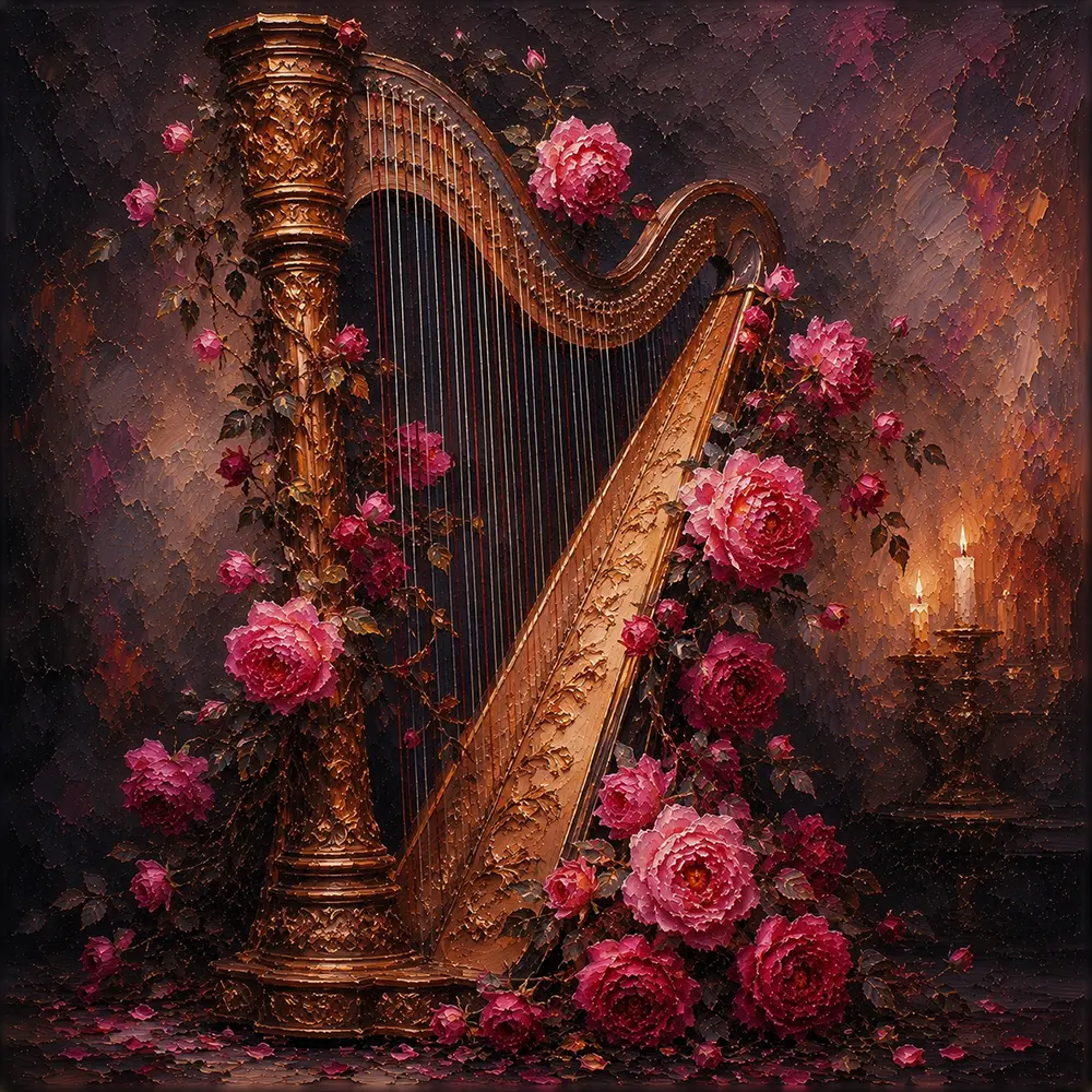 Copper Serenade Romantic Love Wall Art Rose & Copper Art Print