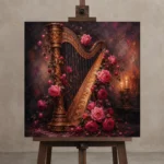 Premium Wall Art Kare Html Edition – BEDROOMNW02098 displayed on a studio easel
