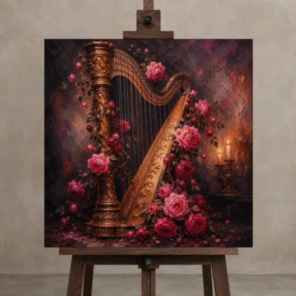 Premium Wall Art Kare Html Edition – BEDROOMNW02098 displayed on a studio easel