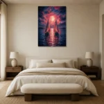 Premium Wall Art Dikey Html Edition – BEDROOMNW02103 showcased in an elegant minimalist interior