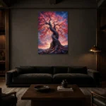 Premium Wall Art Dikey Html Edition – BEDROOMNW02104 shown in a warm modern interior