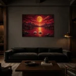 Premium Wall Art Yatay Html Edition – BEDROOMNW02109 shown in a warm modern interior