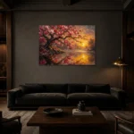 Premium Wall Art Yatay Html Edition – BEDROOMNW02111 shown in a warm modern interior