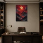 Premium Wall Art Dikey Html Edition – BEDROOMNW02114 displayed in a contemporary gallery-inspired room