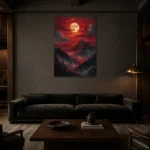 Premium Wall Art Dikey Html Edition – BEDROOMNW02114 shown in a warm modern interior