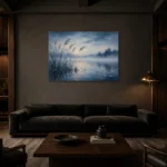 Premium Wall Art Yatay Html Edition – BEDROOMNW02123 shown in a warm modern interior