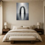 Premium Wall Art Dikey Html Edition – BEDROOMNW02125 showcased in an elegant minimalist interior